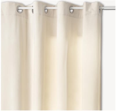 Atmosphera gordijn lilou - L260 x B140 cm - ivoor wit - polyester - met ringen