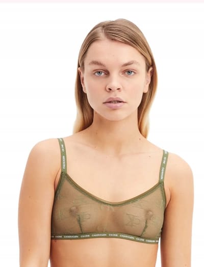 Calvin Klein Serie - Dames Beha - Siateczkowy - Logo - Khaki - XS
