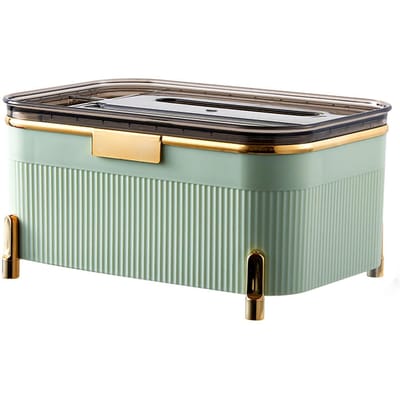 Boîte à mouchoirs multifonctionnelle Boîte de rangement de bureau ménager Boîte porte-mouchoirs pour salon bureau vert clair