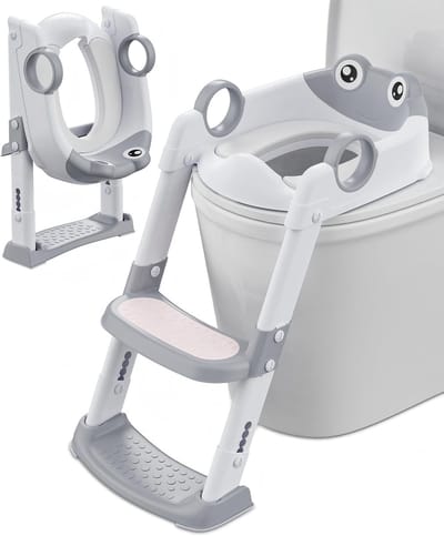 Toilettrainer In hoogte verstelbare, opvouwbare kindertoiletzitting met treden