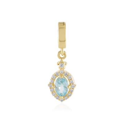 Cavill - Zilveren Hanger 925 Sterling Zilver Verguld - 0,574 ct Ratanakiri Zirkoon Ovaal - Sprankelende Zirkonia - Elegante Sieraden 23x8 mm