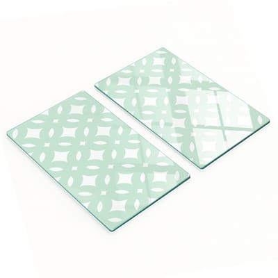 Stijlvolle en duurzame glazen borden met geometrische print, 2x30x52 cm