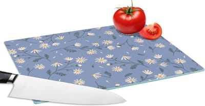 Glazen Snijplank - 28x20 - Bloemen - Patronen - Madelief - Snijplanken Glas
