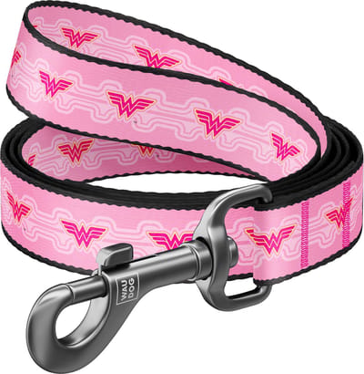 WAUDOG Wonder Woman Hondenlijn / Hondenriem - Nylon - Roze - Breedte: 20 mm - Lengte: 122 cm