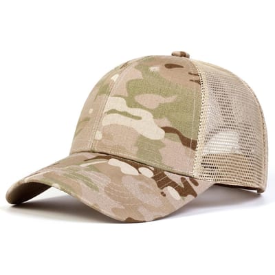 Nieuwe Baseballpet Buiten Mannen Mesh Pet Sport Mode Zonneklep Eendenbek Pet Ademende Zonnebrandpet (as the picture,One Size) beige