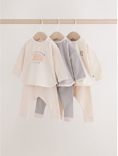 Next - Pasgeboren unisex - 6-delige set voor baby's top & legging - Naturel