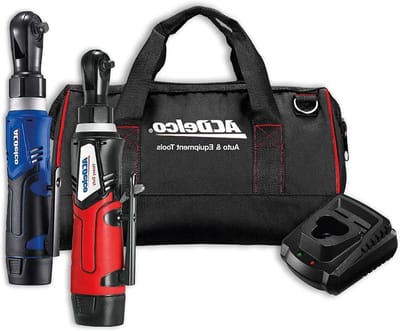 Accu Ratel Sleutel Set - Dopsleutel Set - Auto Reparatie - Dubbele Aandrijving - 1/4" en 3/8" - Zwart