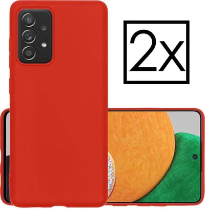 Hoesje - 2 Stuks - Geschikt voor Samsung Galaxy A52s 5G - Sterk & Shockproof - Case Siliconen - Back Cover - Telefoon Hoes - Rood