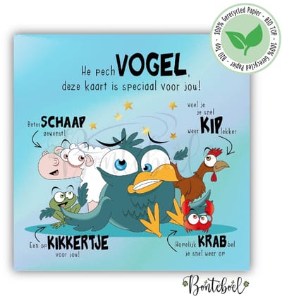 Wenskaarten - set van 10 unieke, originele en grappige wenskaarten (kaartenset met thema beterschap, opvrolijken) - beterschapskaartjes met tekst en illustratie - vierkante beterschap en opvrolijken 13x13 cm inclusief enveloppen (Set D 10 st.)