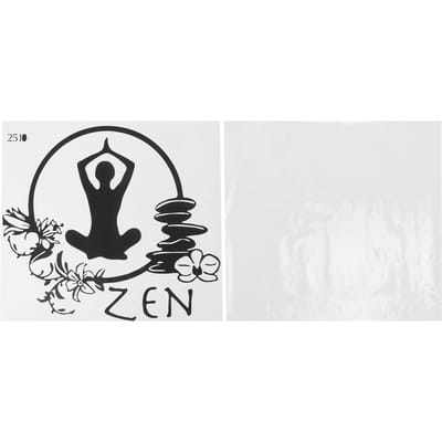 Zen Yoga Patroon Sticker PVC Meditatie Muursticker Slaapkamer Huisdecoratie Yoga Liefhebber Cadeau black