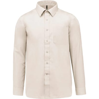 Kariban Overhemd in onderhoudsvriendelijk polykatoen-popeline heren K545 - Angora - XL