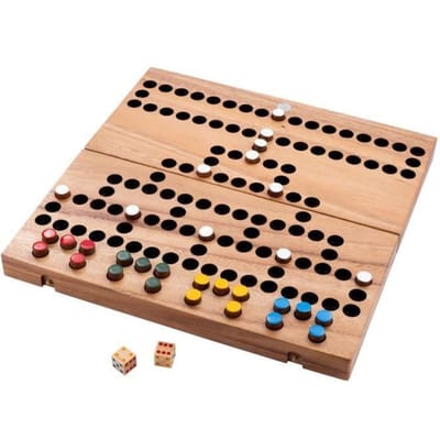 Jeu en bois La Barricade – jeu de stratégie facile – jeu en bois familial – 2 à 4 joueurs – à partir de 6 ans – 14,5 x 39 x 3.2 cm wit