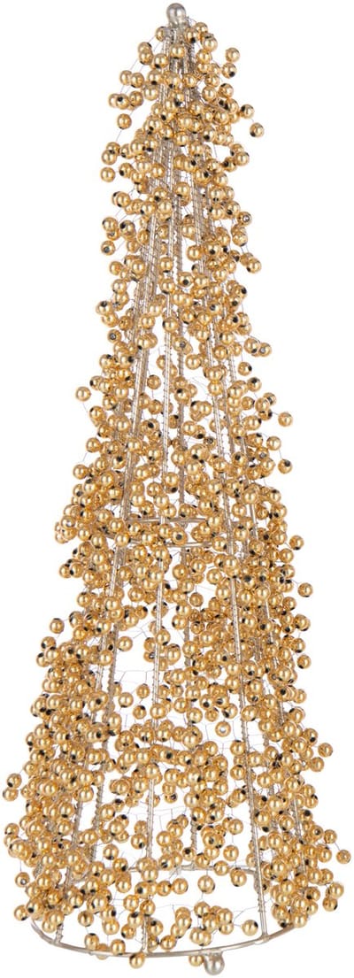 J-Line decoratie Kegel Kralen - kunststof - goud - large