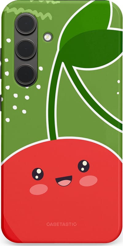 Casetastic Hoesje Geschikt voor Samsung S24 - Stijlvolle Beschermende Duo-layer Case - Kersenkus