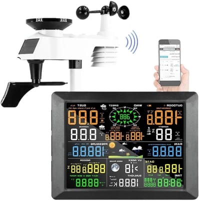 Weerstation met Buitensensor - Weersvoorspeller Buiten - Weersomstandigheden Monitoren - 7-in-1 Sensor - 10.2 inch Display - Niet gespecificeerd