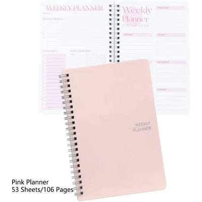 53 vellen ongedateerde weekplanner PVC hardcover notitieboek Wekelijkse doelen To-do-lijst Academische planner Dagelijkse schema's Prioriteiten white