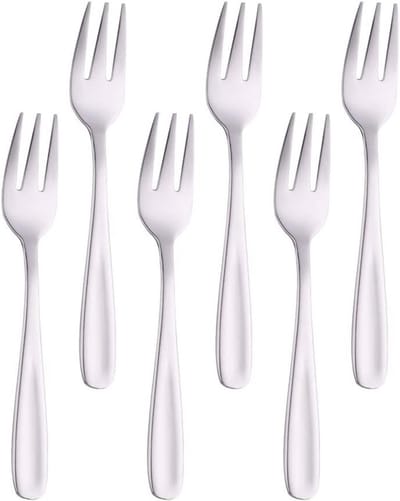 Set van 6 RVS Dessertforks 18/10 - 14 cm - Ideaal voor Nagerechten, Fruit en Voorgerechten