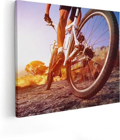 Artaza Canvas Schilderij Fiets - 50x40 cm - Wanddecoratie Zon - Muurdecoratie Sport - Kamer Accessoires