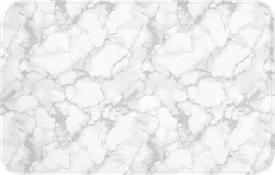 Badmat 80x50 cm - Antislip - Wit - Marmer - Grijs - Badmatten voor badkamer - Badkamermat - Douchemat - Badkamer mat