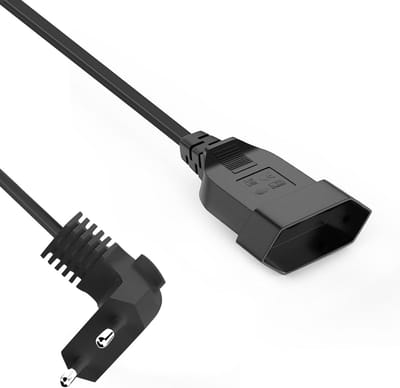 Platte Verlengkabel Eurostekker 2,5 A 250 V - Korte Type C Stekker voor TV, Computer en Huishoudelijke Apparaten