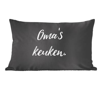 Sierkussens - Kussentjes Woonkamer - 60x40 cm - Koken - Quotes - Grootmoeder - Spreuken - Oma's keuken
