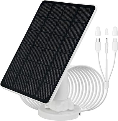 Zonnepaneel voor Camera - Solar Charger - Camera Opladen - IP65 Waterdicht - 3 meter kabel - Zwart