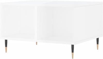 Salontafel - Bijzettafel - Woonkamer Organisatie - Vochtbestendig Oppervlak - 60 x 50 x 36.5 cm - Hoogglans Wit