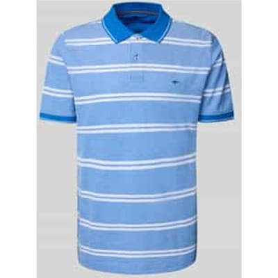 Fynch-Hatton Polo Two-Tone Double Stripe Cotton Strong Blue / male