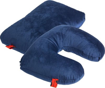 Cuddlebug - Reiskussen - 2in1 - Nekkussen - Normaal kussen - 32 cm x 32 cm - Blauw - R pet