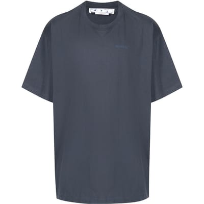 OFF-WHITE Rubber Diagonals Oversized T-Shirt Washed Black Men Streetwear OMAA038S22JER0024646 XS black