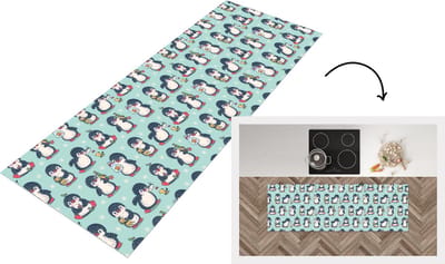 Keukenloper - Loper keuken - Dieren - Patronen - Pinguïn - 150x50 cm - Keukenloper vinyl