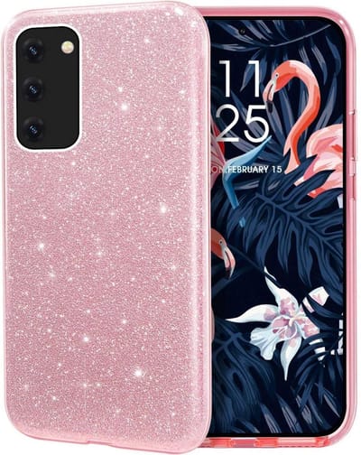 HB Hoesje Geschikt voor Samsung Galaxy A42 5G - Roze - Glitter Back Cover