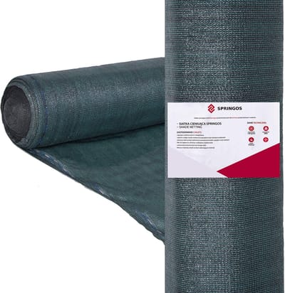 Springos Zichtbreeknet | Zichtdoek | Privacynet | Schaduwdoek | Rol 1,3 x 50 m | 90 % Schaduw | 140g/m² | Groen