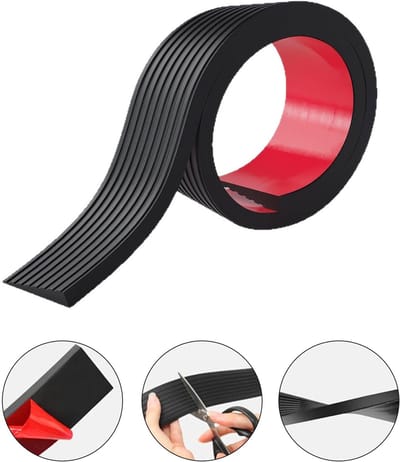 Zelfklevende helling -Drempelhelling - Zelfklevende PVC drempelhelling - Op maat te snijden - 1 m - Geschikt voor rolstoelen, stoepranden, elektrische scootmobielen, badkamers, kinderwagens - Zwart