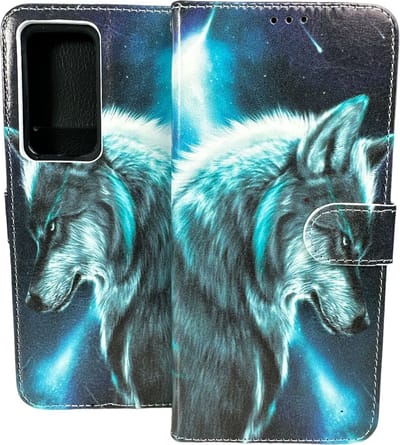 Portemonnee Book Case Hoesje Geschikt voor: Xiaomi 12 / Xiaomi 12x - Wolf Print