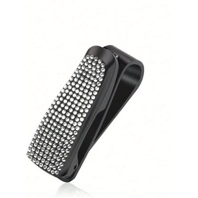1 stuks Strass Decor Auto Zonneklep Brilhouder Clip one-size wit