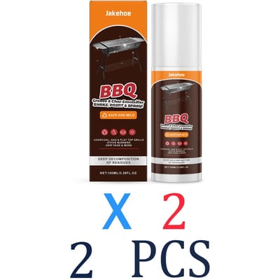 Nettoyant Spray pour Barbecue Four Cuisinière Dégraissant Puissant Dégraissant Lourd Graisse Cuite Aliments Brûlés Extérieur Intérieur 100ml 2 Pcs