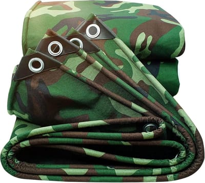 Camouflage Zeil - Dekzeil Waterdicht - Buiten Beschermen - Verdikt Canvas 045mm - 4 x 4 m - Camouflage