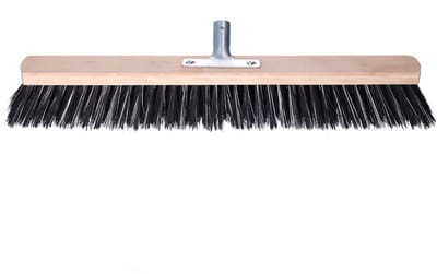 Buemag Bezemkop - Arenga/Elaston mix - zwart/wit - hard - hout - 60 cm - 26mm - straatbezem/buitenbezem - bezem