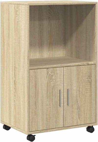 Mobiele Archiefkast met Wielen 55x40x91cm Kast Bureau Rolkast Opbergkast