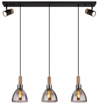 Globo - hanglamp - Mattea - zwart - metaal - grote eettafellamp - LED_E27 - 15550-3H