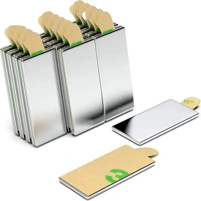 Magneet met plak gedeelte rechthoek 25x10 mm, super sterk 10 stuks magneten! Magneet, sterk, plakgedeelte, bord, magneetverf, magneetbord, handige magneten in een opbergdoosje!