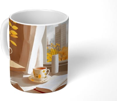 Mok - Koffiemok - Thee - Boek - Thee - Herfst - Mokken - 350 ML - Beker - Koffiemokken - Theemok