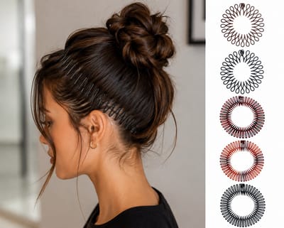 5 Stuks Kamdiadeem Dames & Meisjes – Zigzag Haarband / Veerdiadeem – Flexibele Spiraal Haarband – Zwart & Bruin