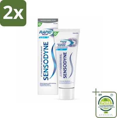 Sensodyne - Tandpasta - Rapid Relief - Gevoeligheidsverlichting - 75 ml - Voordeelverpakking - 2 stuks - Gevoelige tanden - Tandpasta