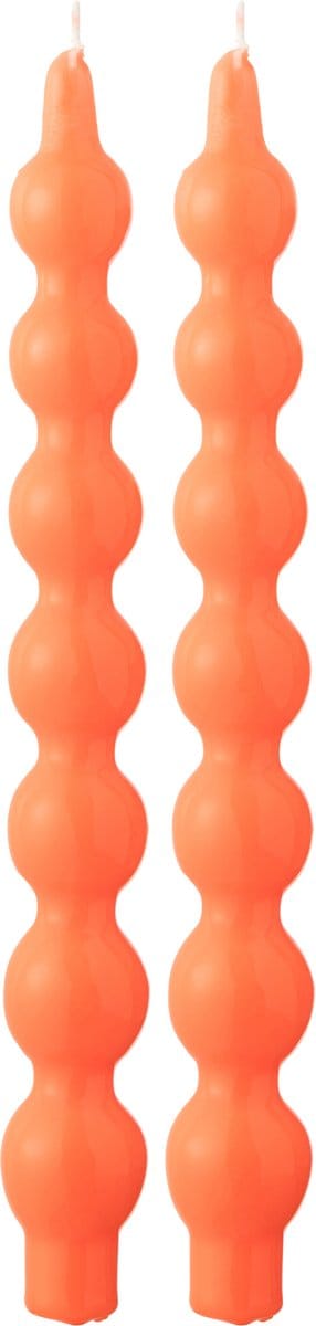 J-Line kaars Kalebas - fluo oranje - 5U - doos van 2