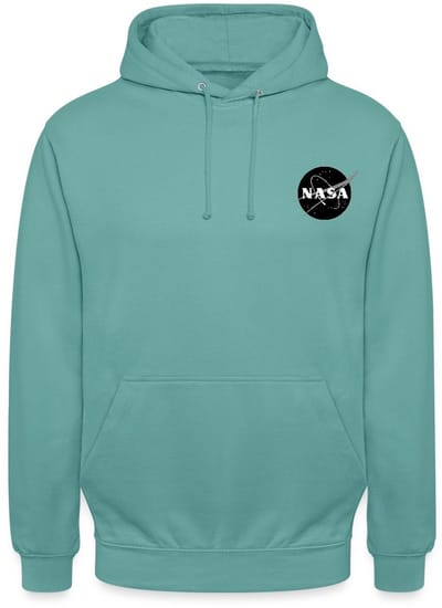 NASA Zwart-Wit Klassiek Logo Als Borstlogo Hoodie Unisex