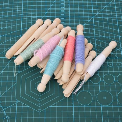Houten Spoelen - Garen Klossen - Draad Opbergen - Glad Oppervlak - 10 Stuks - Houtkleur