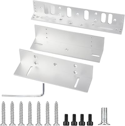 Dailygoods- Slotmontage - LZ-montagebeugel - Aluminiumlegering - Voor houten deuren - Veiligheidsdeuren - Branddeuren - 280 kg/617,3 lb capaciteit - Deurslot