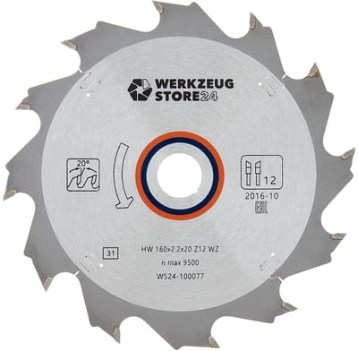 ### Opbouw WS24 HM Zaagblad Hout 160 x 2,2 x 20 WZ 12 - WS24-100077